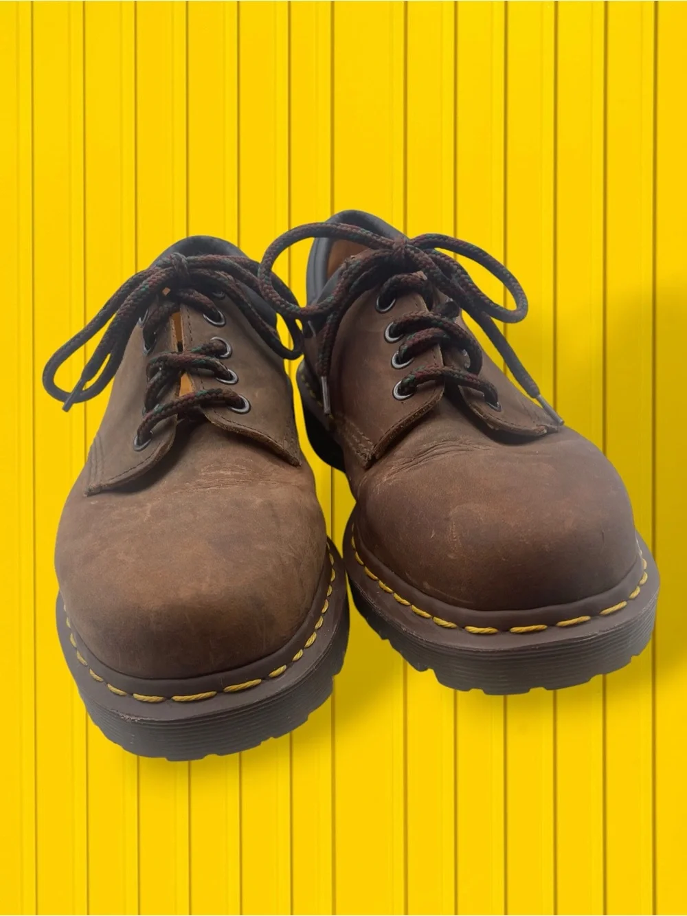 Dr. Martens Men’s Brown Leather 3-Eye Derby Shoes Size Men's 11 / Women's 12